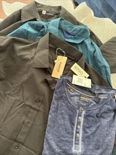 Lot of 4 NEW Shirts of Different Brands and Styles L-XL-XXL Button Up Mens.