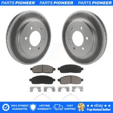 Front Coated Disc Brake Rotor Ceramic Pad Kit For Ford F-150 Lincoln Mark LT 4WD