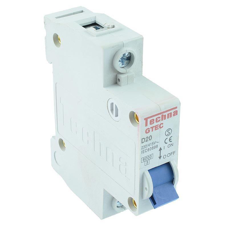 40A Single Pole Miniature Circuit Breaker Type D 6kA