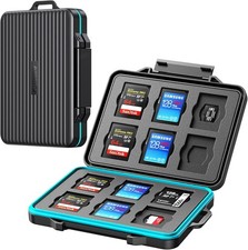 24 Slots SD Card Case Holder Water Resistant Anti-Shock Memory Card Case for