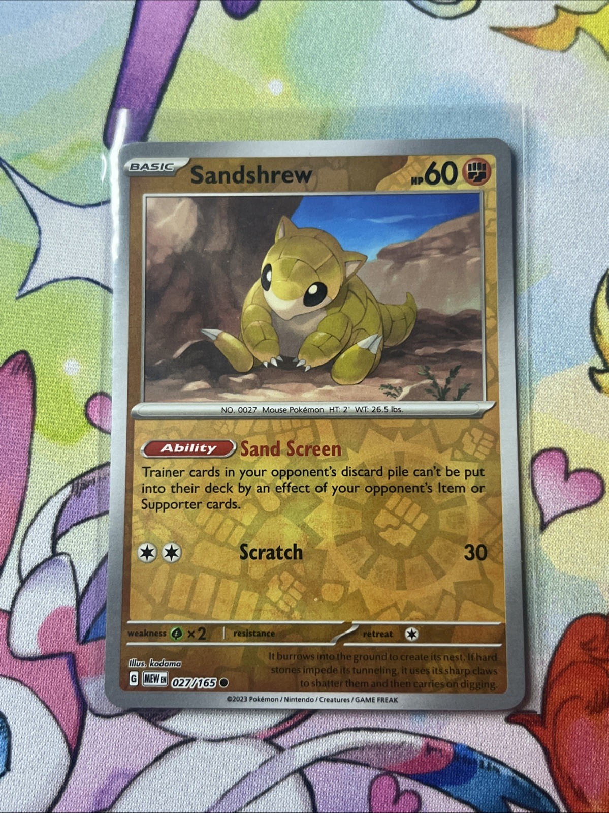 Pokémon TCG Sandshrew Scarlet & Violet - 151 027/165 Reverse Holo Common NM