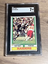 Ray Guy 1974 Topps SGC 7 NM Graded Card Oakland Raiders HOF Rookie #219