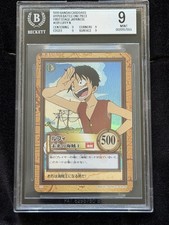Bandai 1999 Carddass Hyper Battle 1st Stage One Piece C01 Luffy BGS 9
