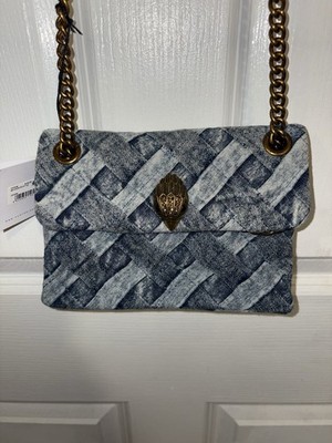 Kurt Geiger Mini Kensington Soft Bag Denim Blue Chain Strap Women's