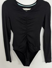 Medcouture Layers Ruched Bodysuit XS Black Nursing Uniform Top