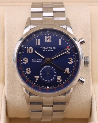 Tiffany & Co. CT60 Dual Time Zone Mens Automatic Watch 40mm