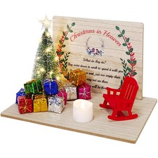 Christmas in Heaven Chair Ornament, Christmas Memorial Candle Holders Rocking...