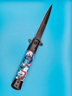 Chucky Stilleto Style Folding Knife-Black