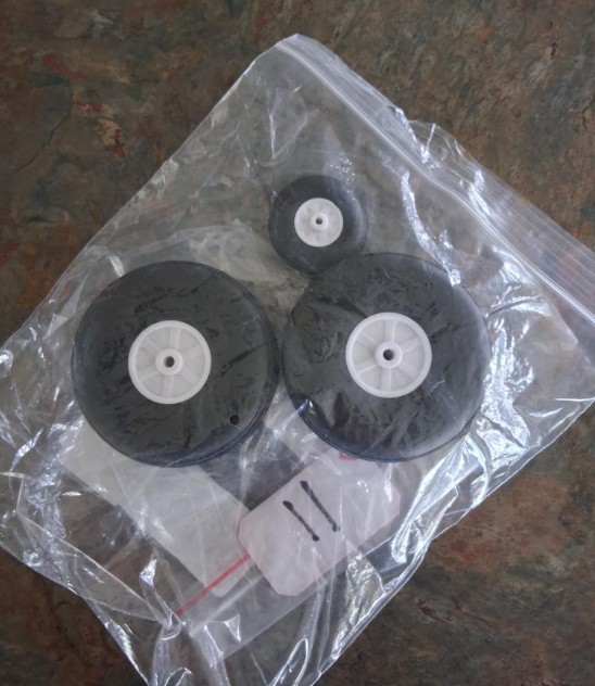 One set of 3 Tires and Wheels (pictured) New for RC Airplane Aircraft Helicopter