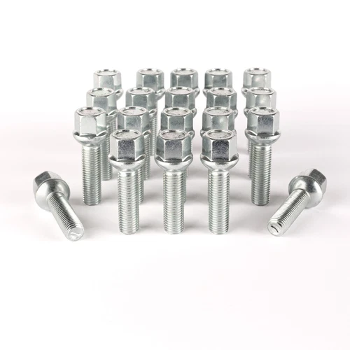 M12 x 1.5 Radius 12, 21mm-60mm Alloy Wheel Bolts, 17mm Hex For Older Mercedes