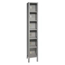 Lyon Dd5332pcsu Box Locker, (1) Wide, (6) Tier, Steel, Gray, Powder Coated