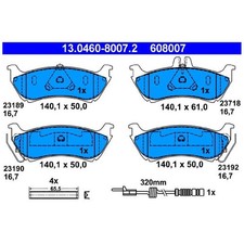 Satz Bremsbeläge Bremsklötze hinten für Mercedes M-Klasse W163 | 24326521