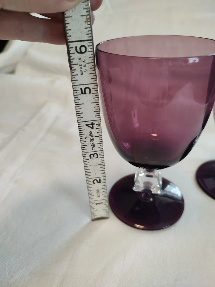 PAR (2) Copas de Vino/Copas Bryce Amatista Acuario 5 3/4" De Colección Foto 2 de 4