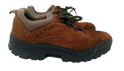 LL Bean Boots Mens 8 Medium Brown Low Top Hiking Shoes Outdoor Leather Upper
