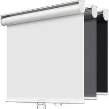 Cordless Roller Shades Blackout Blinds for Windows Room 23" W x 72" H White