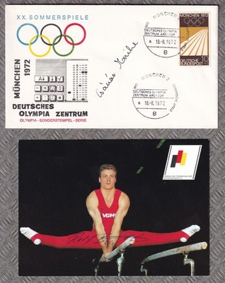 Turnen  ... 10 Olympische Medaillengewinner/innen ... Konvolut - Sammlung