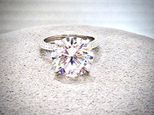 NEW STERLING SILVER DESIGNER 7 CARAT TW CZ SIZE 6 ENGAGEMENT RING 6 CT CENTER CZ
