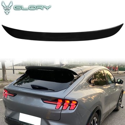 Fits 21-26 Ford Mustang Mach-E Roof Spoiler IKON Window Lip Wing ABS Gloss Black