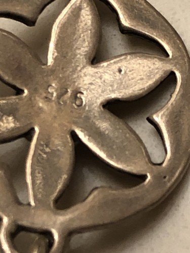Sterling Silber doppelte Blume mit Amethyst Hänger Tropfen Handwerk Haken Ohrringe Boho - Bild 4 von 4