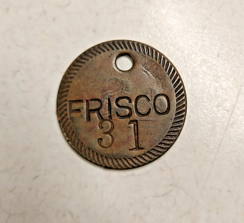 Vintage Frisco Brass Tool Luggage Check Tag