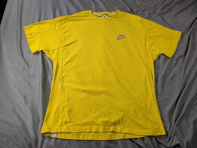 Nike Shirt Mens XL Yellow Move To Zero Speckle Grind Swoosh Logo Athletic Tee