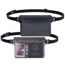 2-Pack Waterproof Pouch with Adjustable Waist Strap  Dry Bag for Phones and Val
