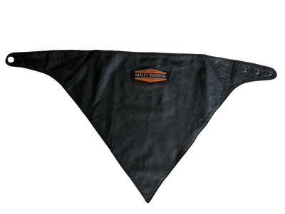 Harley Davidson Vintage Leather Face Mask Triangle Adjustable Snap Cotton Lining