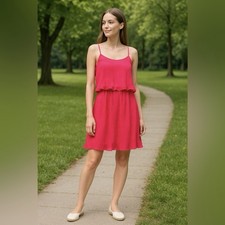 Anthropologie Moon River Pleated Tiered ruffle dress size S Dec Sale