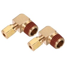 Brass Elbow Compression Tube Fitting 1/4NPT x 1/8" Tube OD Coupling Adapter 2Pcs