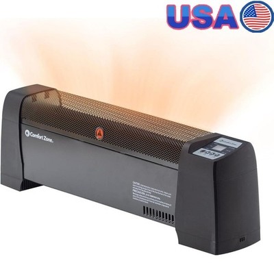 1500W Electric Baseboard Heater Digital Thermostat Whisper Quiet Safety Features