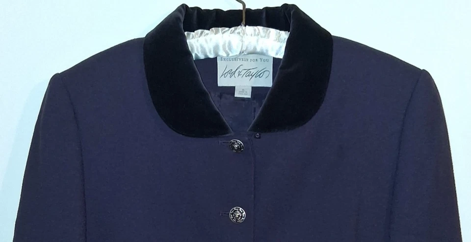 Conjunto de Traje Chaqueta Púrpura Falda Lápiz Talla 8 Lord & Taylor Lana Mujer Carrera Foto 3 de 4