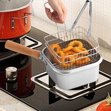 Small Deep Fryer with Basket Multifunctional Outdoor for Dumpling Stews Fish