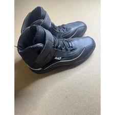 BILT Black Motorcycle Boots Mens Size 9 Mid Top Riding Shoes Reflective Strap