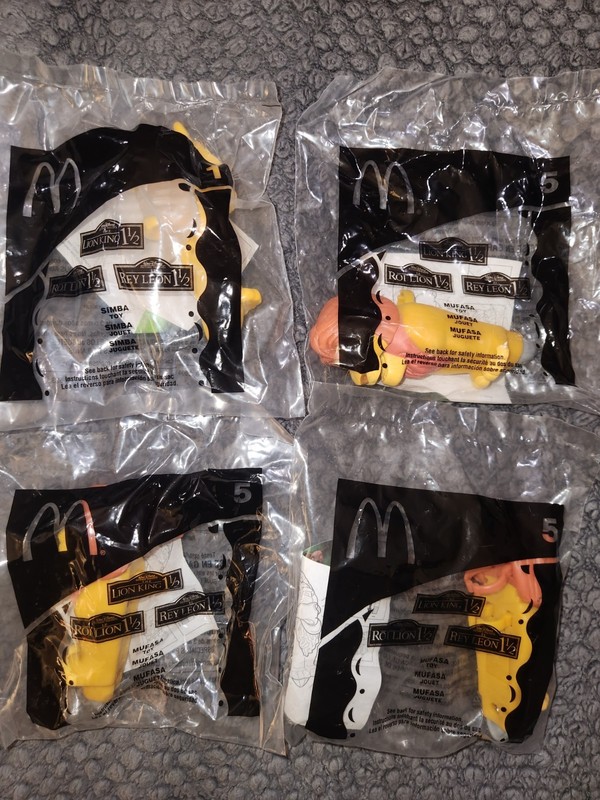 2004 McDonalds Disney The Lion King 1 1/2 (LOT) of Happy Meal Toys, Qty/4 Sealed