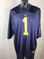 Nike Team Michigan Wolverines  1 Football Jersey Blue Men  s Size XXLarge