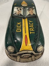 Vintage 1949 "Dick Tracy Police Squad Car" By Marx Tin Toy Friction Drive As Is