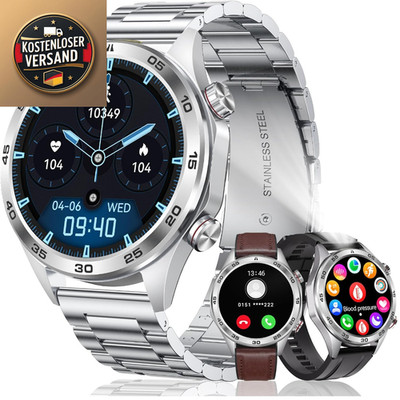 Smartwatch Herren Fitness Armbanduhr Blutdruckmessung Wasserdicht 1,52