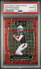 2022 PANINI SELECT DRAFT PICKS RED LAZER PRIZM #17 DESMOND RIDDER PSA 10