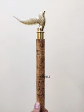 Antique Wooden Walking Stick With Brass Handle For Men Women Old People Seniors