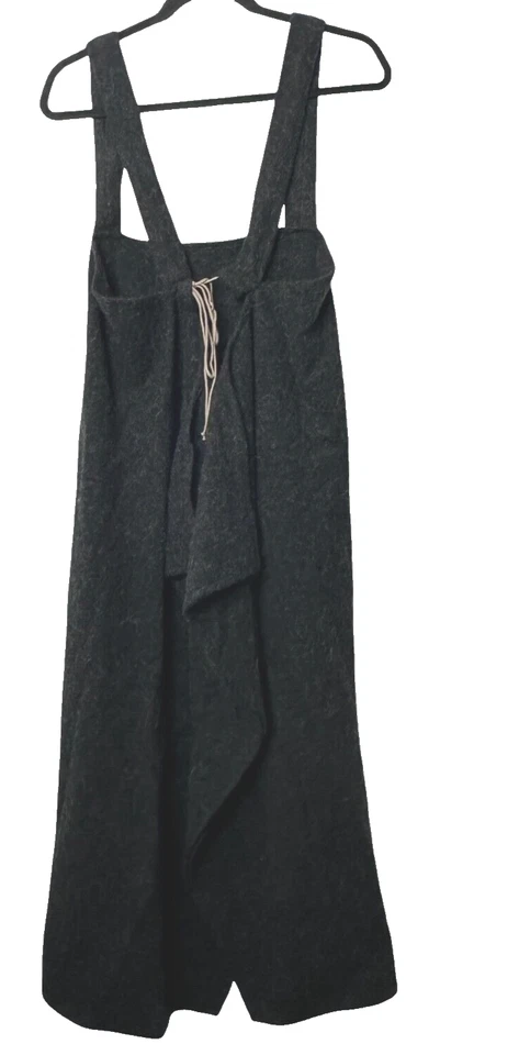 Vestido túnica Barbara Lang Paris negro gris 100 % lana de gran tamaño Lagenlook artístico OS Foto 3 de 4