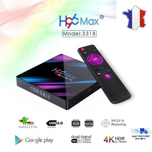 H96 MAX Smart TV Box Android 9.0 Quad-Core 4GB 32GB 64GB 4K Youtube multimédia - Photo 1/8