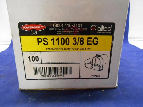 POWER STRUT PS 1100 3/8 EG STANDARD PIPE CLAMP BAG OF TEN
