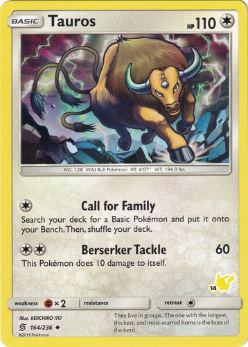 1x Tauros 164/236 Unified Minds Pokemon TCG Card NM | eBay