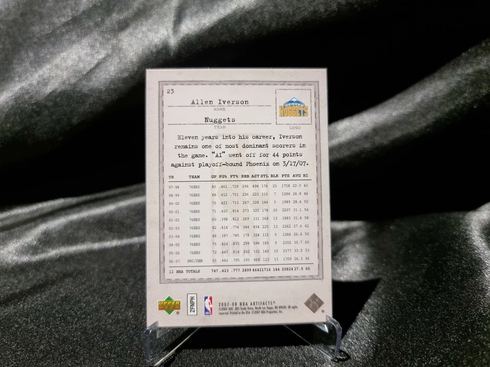 2007-08 Upper Deck Artifacts Allen Iverson #23 - image 2 of 2