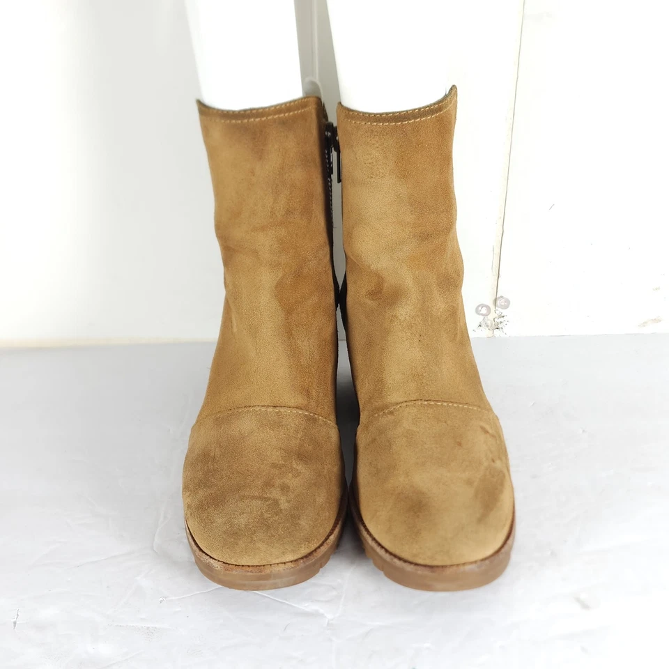 Botas Sorel femininas Kate EUA 8 marrom camurça impermeável com zíper lateral  - Imagem 3 de 4