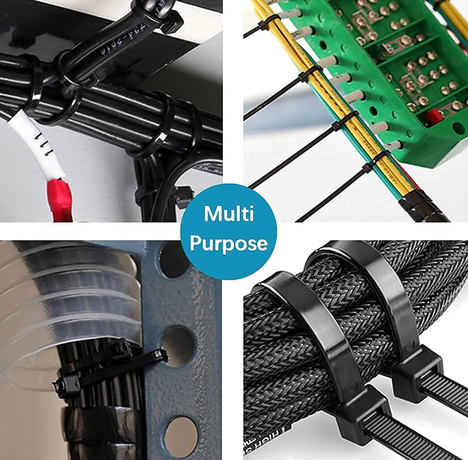 100 BLACK CABLE ZIP TIES Heavy Duty UV Resistant UL 4 6 8 10 12 15 18 24" & 36" - Image 2 of 4