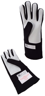FORD MIDGETS RACING SFI 3.3/5 GLOVES DOUBLE LAYER DRIVING GLOVES BLACK MEDIUM