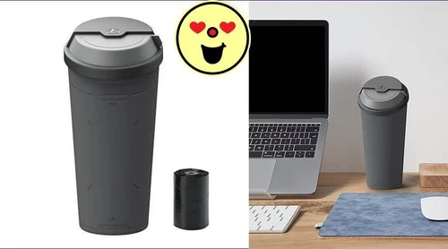 Bote de basura para automóvil Edición de exploración espacial con tapa giratoria