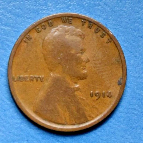 1914 Lincoln Wheat Cent ~ VG VERY GOOD ~ Bronze Penny 1c Coin