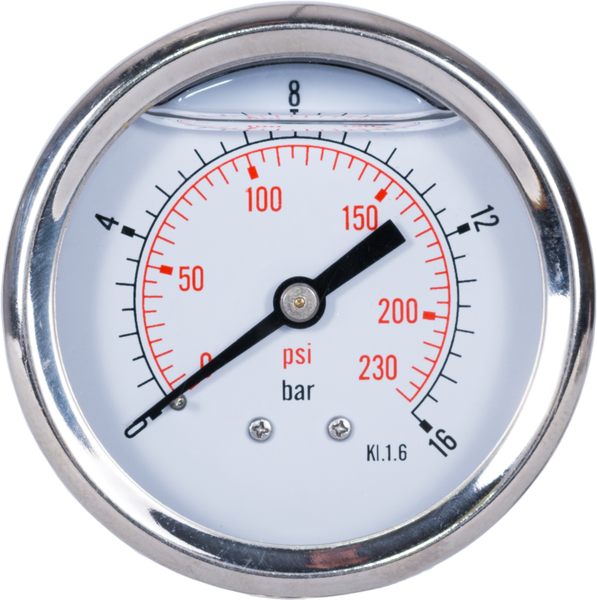 "63Mm 0-230 Psi 0-16 Bar 1/4\" Glyzerin Manometer Druckluftmesser MessgeräT"-image